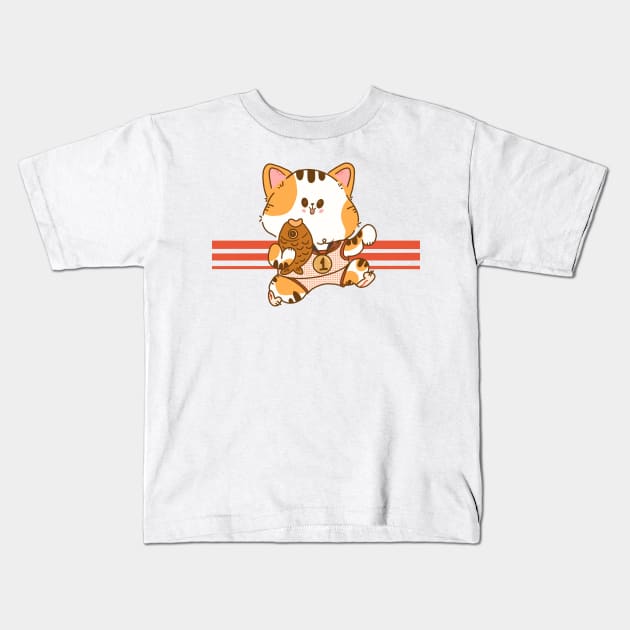 Maneki Neko Runner Kids T-Shirt by Fluffymafi